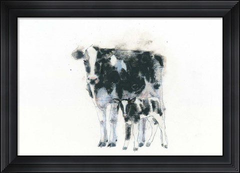 Framed Cow and Calf Print