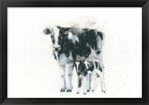 Framed Cow and Calf Print