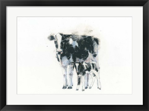 Framed Cow and Calf Print