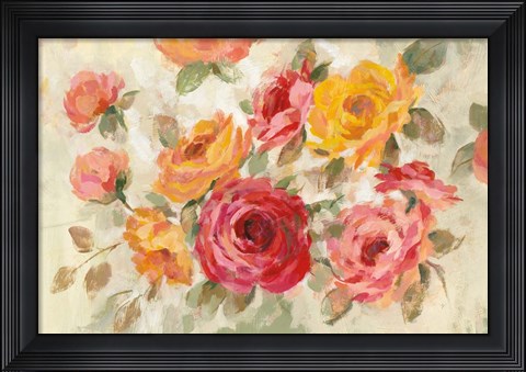 Framed Brushy Roses Print