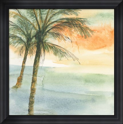 Framed Island Sunset I Print