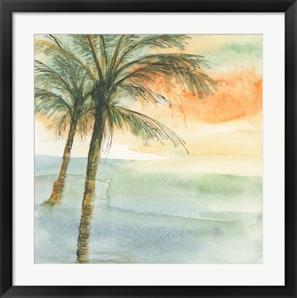 Framed Island Sunset I Print