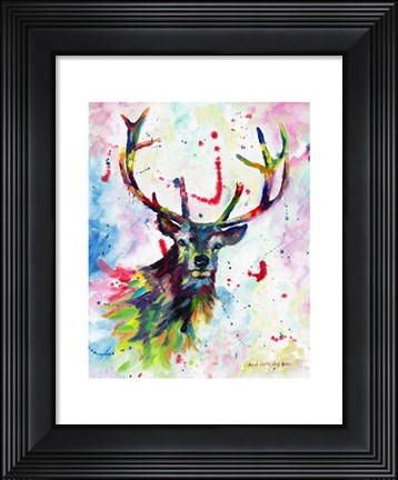 Framed Color Stag Print
