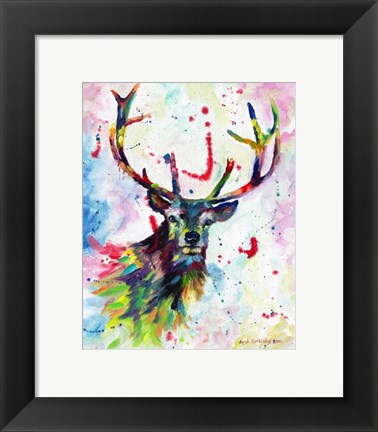 Framed Color Stag Print