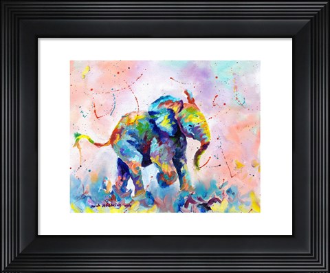 Framed Colorful Elephant Print