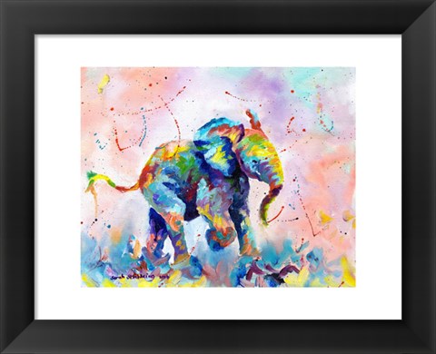 Framed Colorful Elephant Print