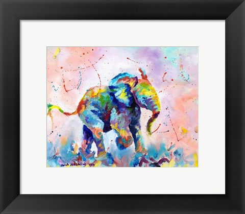 Framed Colorful Elephant Print