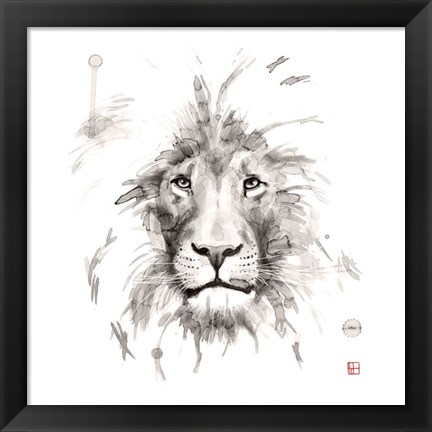 Framed Lion Print