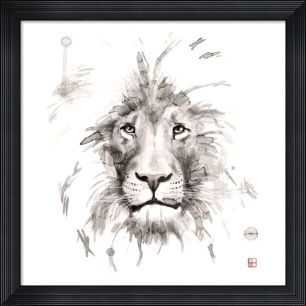 Framed Lion Print