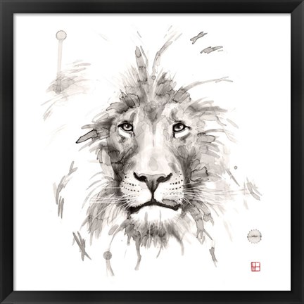 Framed Lion Print