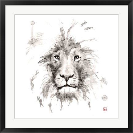 Framed Lion Print