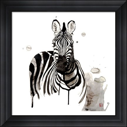 Framed Zebra I Print