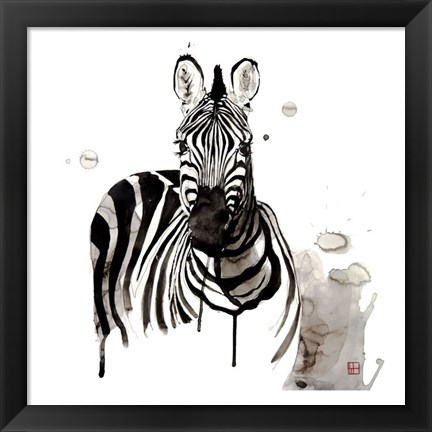 Framed Zebra I Print