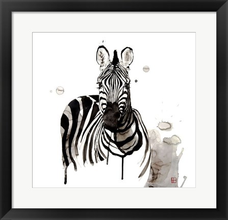 Framed Zebra I Print