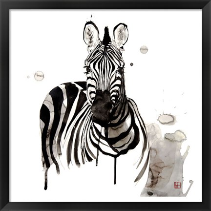 Framed Zebra I Print