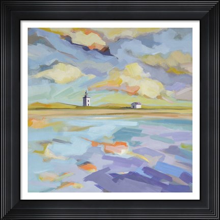 Framed Seascape Triptych (center) Print