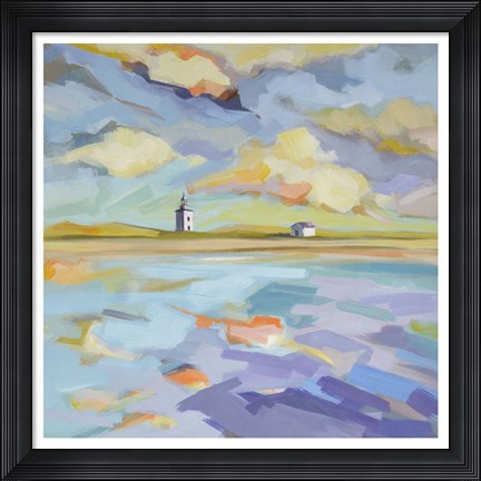 Framed Seascape Triptych (center) Print