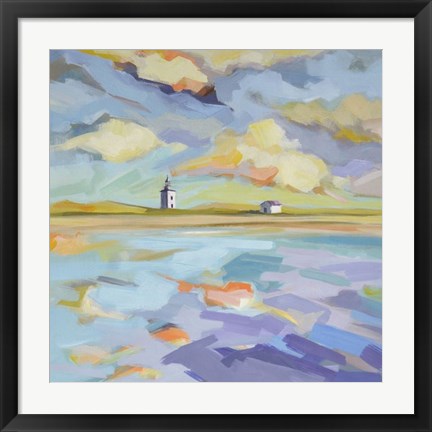 Framed Seascape Triptych (center) Print