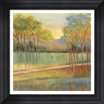 Framed Road Through Blue Fields Print