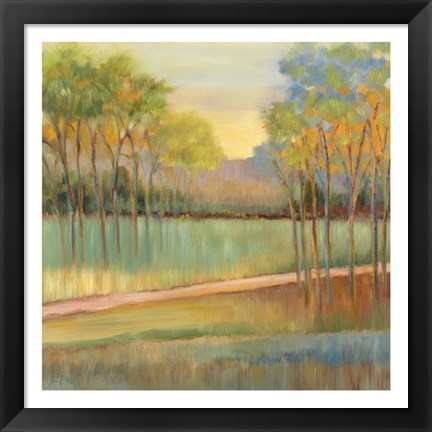 Framed Road Through Blue Fields Print