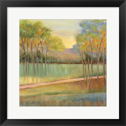 Framed Road Through Blue Fields Print