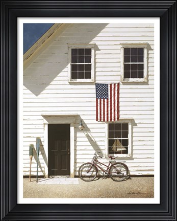Framed Red Bicycle Print