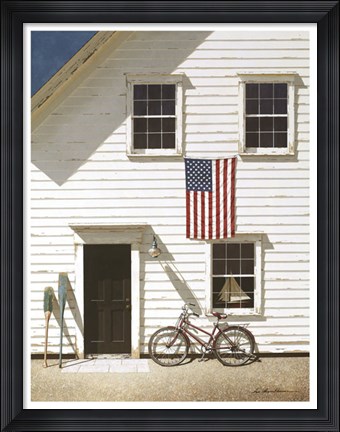Framed Red Bicycle Print