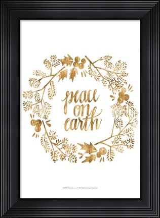 Framed Golden Christmas II Print