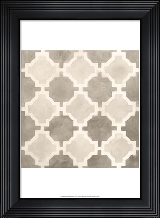 Framed Neutral Watercolor Tile I Print