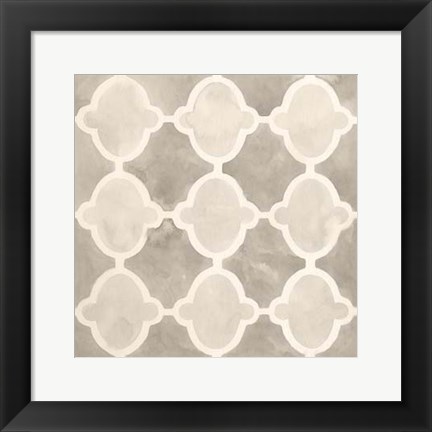 Framed Neutral Watercolor Tile II Print