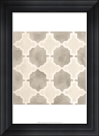 Framed Neutral Watercolor Tile III Print