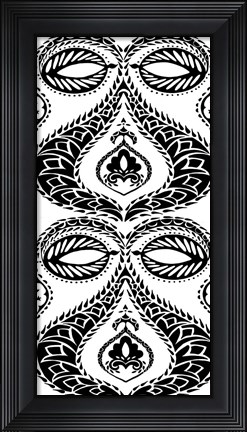 Framed B&amp;W Arabesque Panels I Print