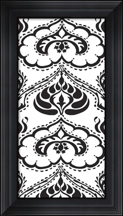 Framed B&amp;W Arabesque Panels II Print