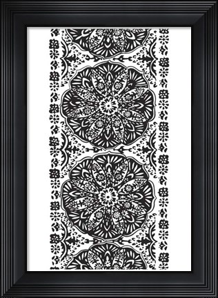 Framed B&amp;W Arabesque Panels III Print
