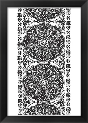 Framed B&amp;W Arabesque Panels III Print