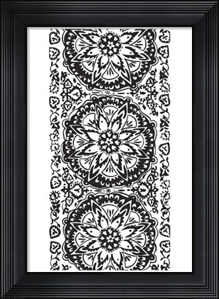 Framed B&amp;W Arabesque Panels IV Print