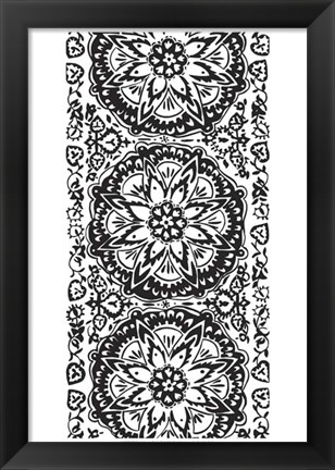 Framed B&amp;W Arabesque Panels IV Print