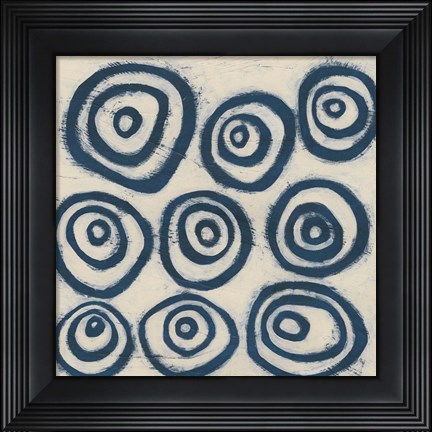 Framed Indigo Signals I Print