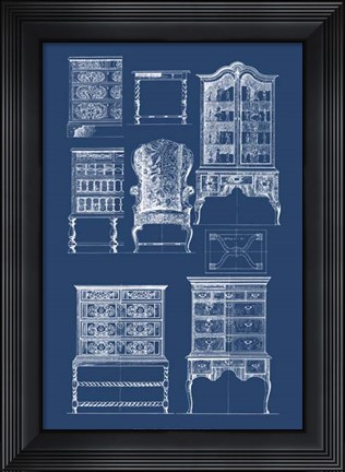 Framed Furniture Blueprint II Print