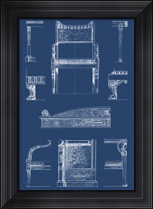 Framed Furniture Blueprint IV Print