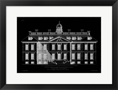 Framed Vintage Facade Blueprint IV Print