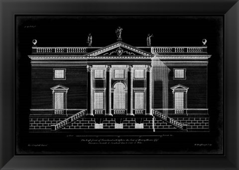 Framed Vintage Facade Blueprint V Print