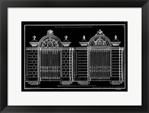 Framed Neufforge Gate Blueprint I Print