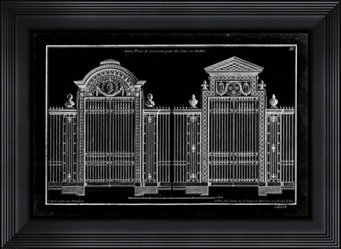 Framed Neufforge Gate Blueprint II Print