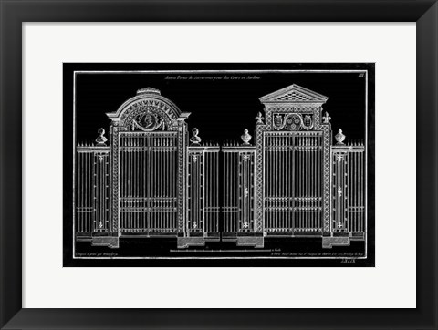 Framed Neufforge Gate Blueprint II Print