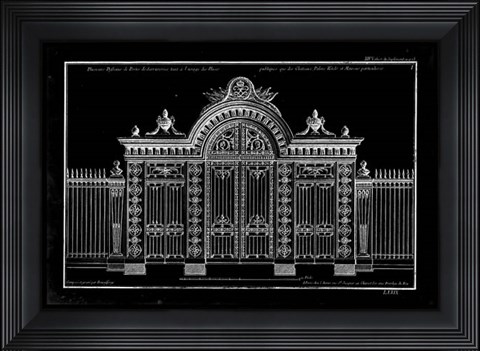 Framed Neufforge Gate Blueprint III Print