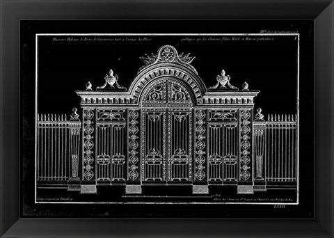Framed Neufforge Gate Blueprint III Print