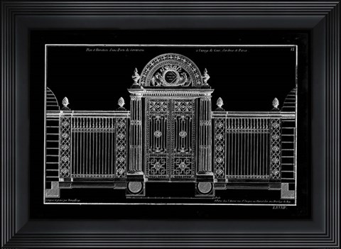 Framed Neufforge Gate Blueprint IV Print