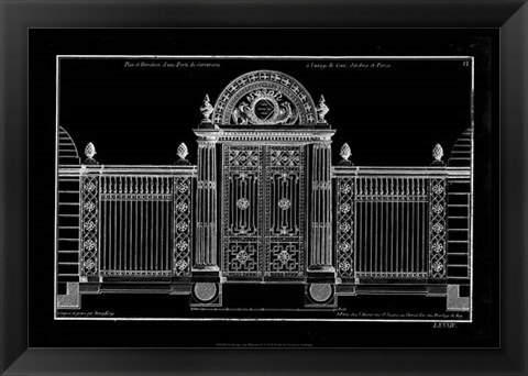 Framed Neufforge Gate Blueprint IV Print