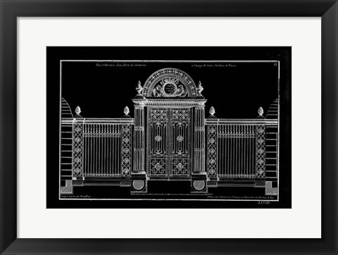 Framed Neufforge Gate Blueprint IV Print